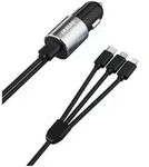 3in1 USB car charger 3.4 A built-in cable Lightning / USB Type C / micro USB...