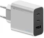 65W GaN 2xUSB-C 1xUSB-A Wall Charger - Grey