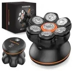 Rasierapparate JK-1688 Electric Shaver for Head and Beard - Black