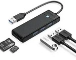 PAPW3AT-U3 USB Hub 4-port 3x USB-A 3.0 with microSD/SD card reader 1 m - black