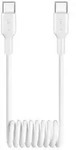 25W USB-C Spiral Cable - USB-C 1m - White