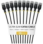 Startech patch cable - 30 cm - black - Schwarz