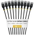 Startech patch cable - 15 cm - black - Schwarz