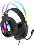 WSG-1118 Wired Gaming Headphones with Microphone and RGB Backlight - Black