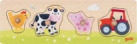Goki 57355, Goki Wooden Stud Puzzle On the Farm 4 pcs. Holz