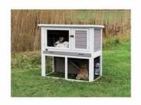 natura guinea pig hutch with outdoor run 104 × 97 × 52 cm grey/white