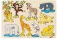 Goki Wooden Bubble Puzzle wild animals 9dlg.