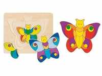 Goki Wooden 3-layer Puzzle Butterfly Holz