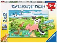 Ravensburger 10107582-e, Ravensburger Baby Farm Animals 2x12p