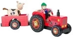 - Wooden Tractor with Trailer Red and Trailer Red and Play Figures 4dlg.