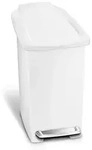 10L slim pedal bin white plastic
