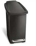 10L schlanker Treteimer, schwarzer Kunststoff
