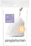 Code Q ma&szlig;geschneiderte M&uuml;llbeutel, Packung mit 20, wei&szlig;