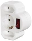 Hama 108846, Hama Multi-Plug 3-Way 2 Euro/1 Earthed Socket Switch white