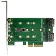 StarTech.com PEXM2SAT32N1, StarTech.com 3PT M.2 SSD Adapter Card - 1x PCIe (NVMe) 2x