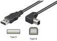 Pro USB 2.0 A/B - 90&deg; - Schwarz - 0.50m