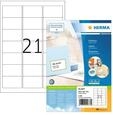 HERMA 4677, HERMA PREMIUM Adressetiketten A4, 63,5 x 38,1 mm, wei&szlig;, permanent