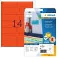 HERMA 5059, HERMA Farbige Etiketten A4, 105 x 42,3 mm, rot, abl&ouml;sbar