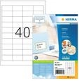 HERMA 4474, HERMA PREMIUM Etiketten A4, 48,5 x 25,4 mm, wei&szlig;, permanent haftend