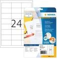 HERMA 4227, HERMA Korrektur-/Abdecketiketten A4, 64,6 x 33,8 mm, wei&szlig;, blickdicht,