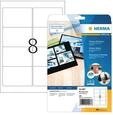 HERMA 4907, HERMA Hochglanz-Etiketten A4, 96 x 63,5 mm, wei&szlig;, permanent haftend,