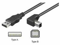 USB 2.0 A/B - 90° - Schwarz - 0.50m
