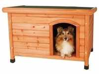 natura flat roof dog kennel S-M: 85 × 58 × 60 cm brown
