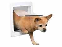 2-Way dog flap with tunnel XS-S: 25 × 29 cm white