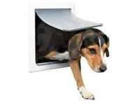 2-Way dog flap with tunnel S-M: 30 × 36 cm white