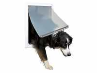 2-Way dog flap with tunnel M-XL: 39 × 45 cm white