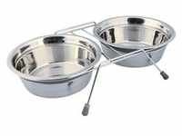 Bowl set anti-rattle stainless steel/metal 2 × 1.5 l/ø 21 cm/44 × 10 × 23 cm grey