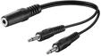 Pro MiniJack 3.5mm splitter (1F - 2M) - Mono - Black