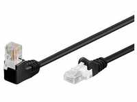 CAT 5e patchcable 1x 90°angled U/UTP black 1 m
