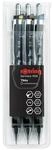 Rotring rOtring Tikky Druckbleistift Set | 0,35mm, 0.5mm und 0,7mm | Schwarz 