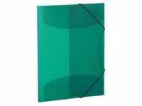 Elasticated folder A4 PP translucent dark green