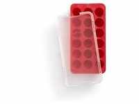 Lékué Eismaschine Ice cube tray Round red w/lid