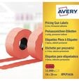 Avery Label on roll for 2 lines up to 18 digits permanent red