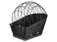 Bicycle basket with lattice for rack willow/metal 35 × 49 × 55 cm black