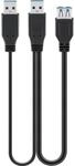 Pro USB 3.0 dual power SuperSpeed cable Black