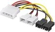 Pro Power cable/adapter for PC fans 5.25 inch male to fan 2x 12 V/2x 5 V