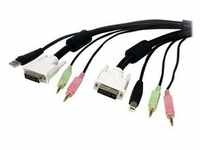4-in-1 USB DVI KVM Kabel mit Audio und Microphone - keyboard / Video / mouse /...