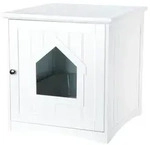 Cat house for cat toilets MDF 49 × 51 × 51 cm white Cat house for cat toilets MDF 49 × 51 × 51 cm white