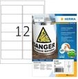 HERMA 9538, HERMA Wetterfeste Outdoor-Folienetiketten A4, 99,1 x 42,3 mm, wei&szlig;,