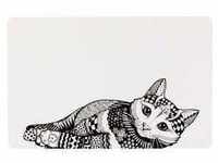 Place Mat Cat 44 × 28 cm white/black