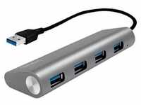 USB 3.0 4-Port Hub USB-Hubs - 4 - Grau