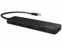 LogiLink UA0312, LogiLink Ultra-slim USB 3.2 Gen 1x1 USB-C 3-port hub & card reader