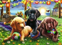 Ravensburger 12886, Ravensburger XXL - Puppy Picnic 2D Puzzles