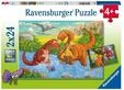 Ravensburger 10105030, Ravensburger Dinosaurs At Play 2x24p - 4+