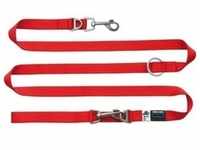Adjustable leash nylon 200x1.5 cm red
