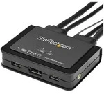 2 Port USB 4K60Hz DisplayPort KVM Switch with Built-In Cables - KVM / audio switch -